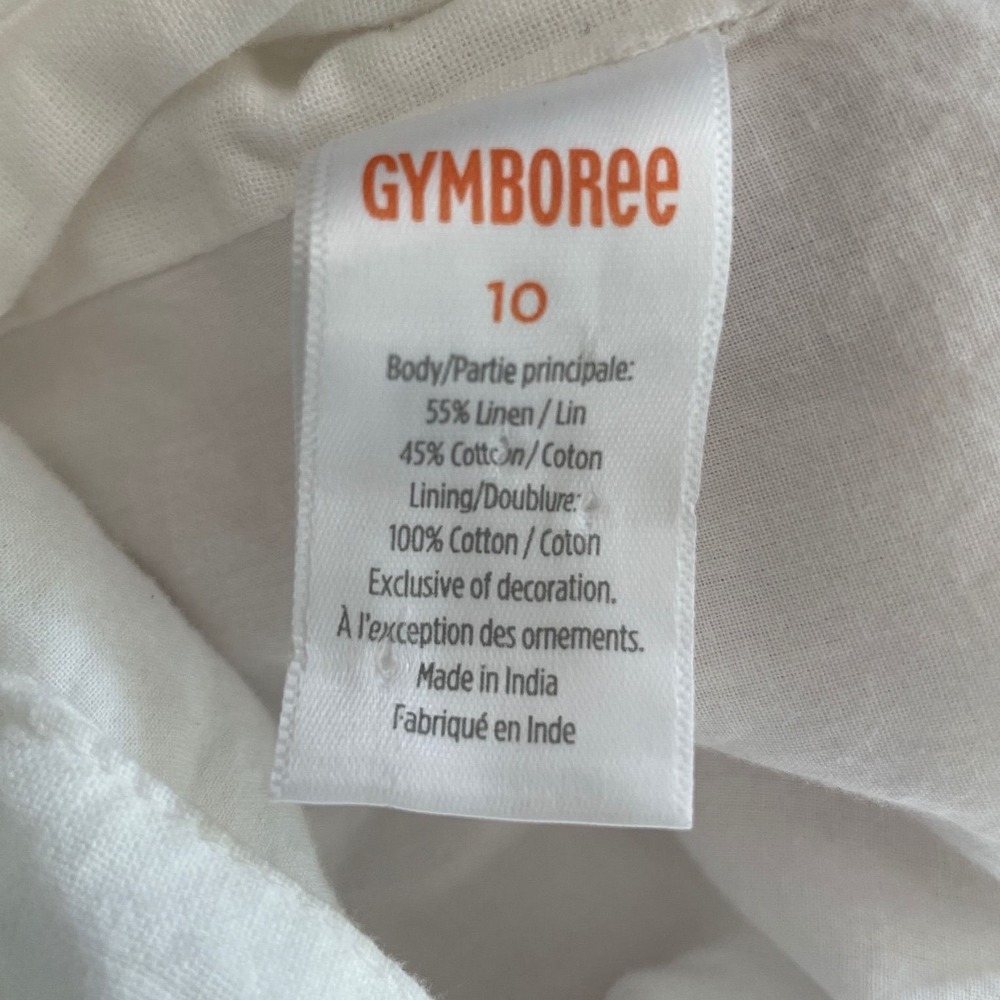 White Eyelet Dress Kids Size 10 Gymboree Linen Blend Summer Cottagecore NWT New - Picture 6 of 9